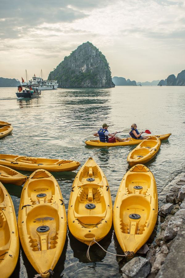 Family Kayaking in Halong Bay