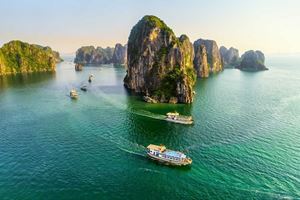 Halong Bay, one of the seven wonders of the world