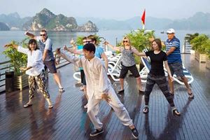 Embrace the morning calm with Tai Chi on the deck