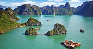 A cruise takes you on a tour of Ha Long Bay