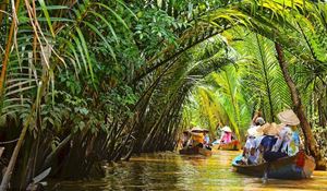 Paseo en barco por el delta del Mekong