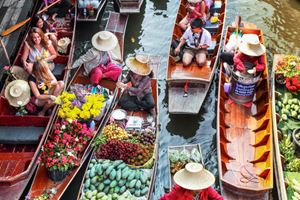 El mercado flotante de Damnoen Saduak, Bangkok