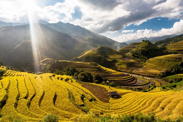 Magnífico paisaje en Mu Cang Chai,  el lugar más famoso por sus majestuosos campos en terrazas