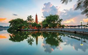 Tran Quoc Pagoda on West Lake in the capital of Hanoi